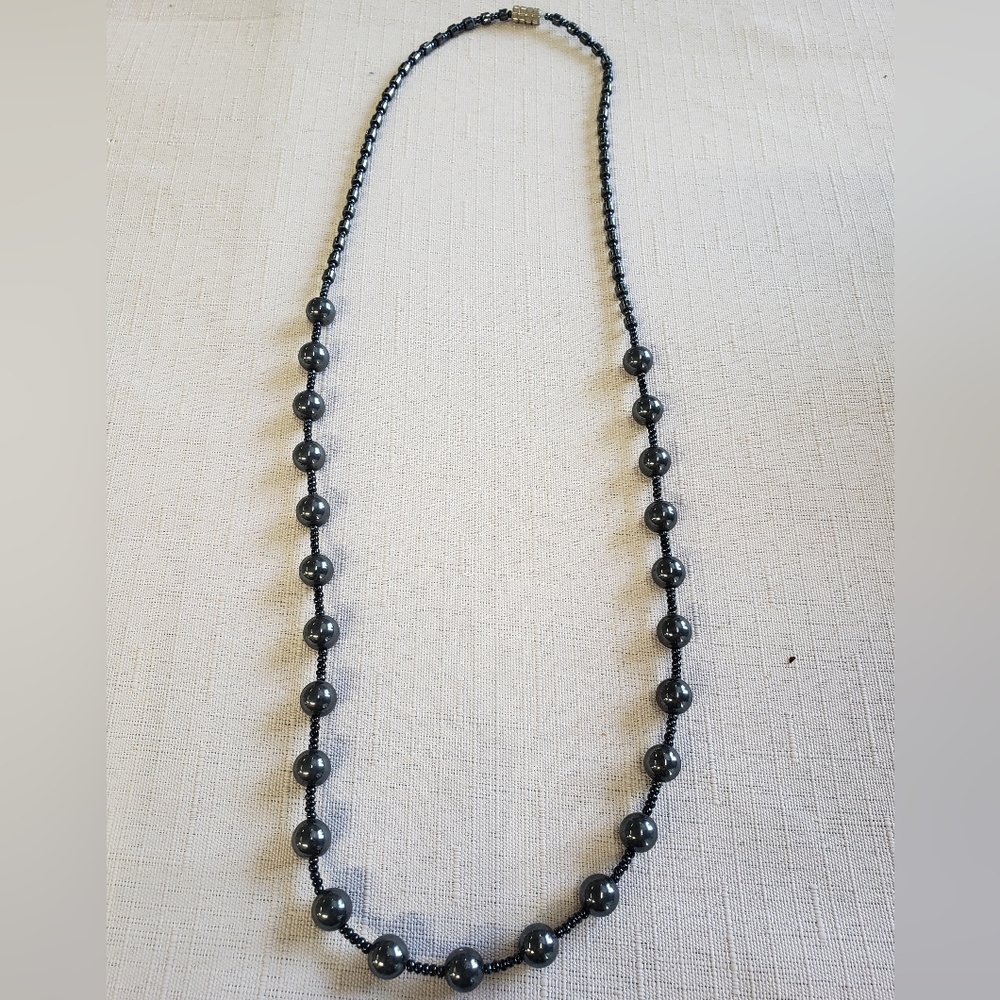 Hematite Beaded Necklace